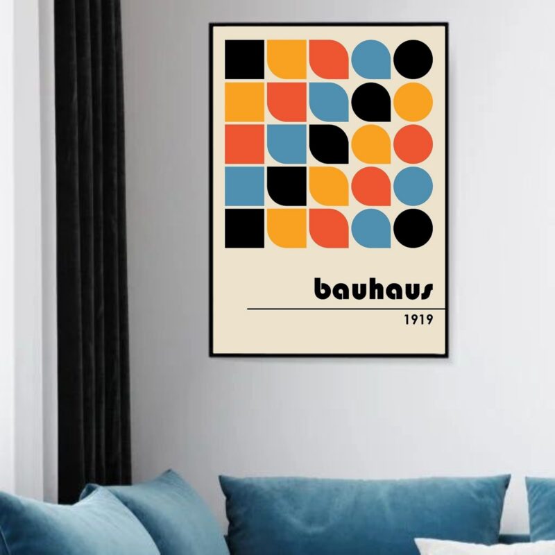 Quadro Decorativo Arte Abstrata Bauhaus - 70x50 cm