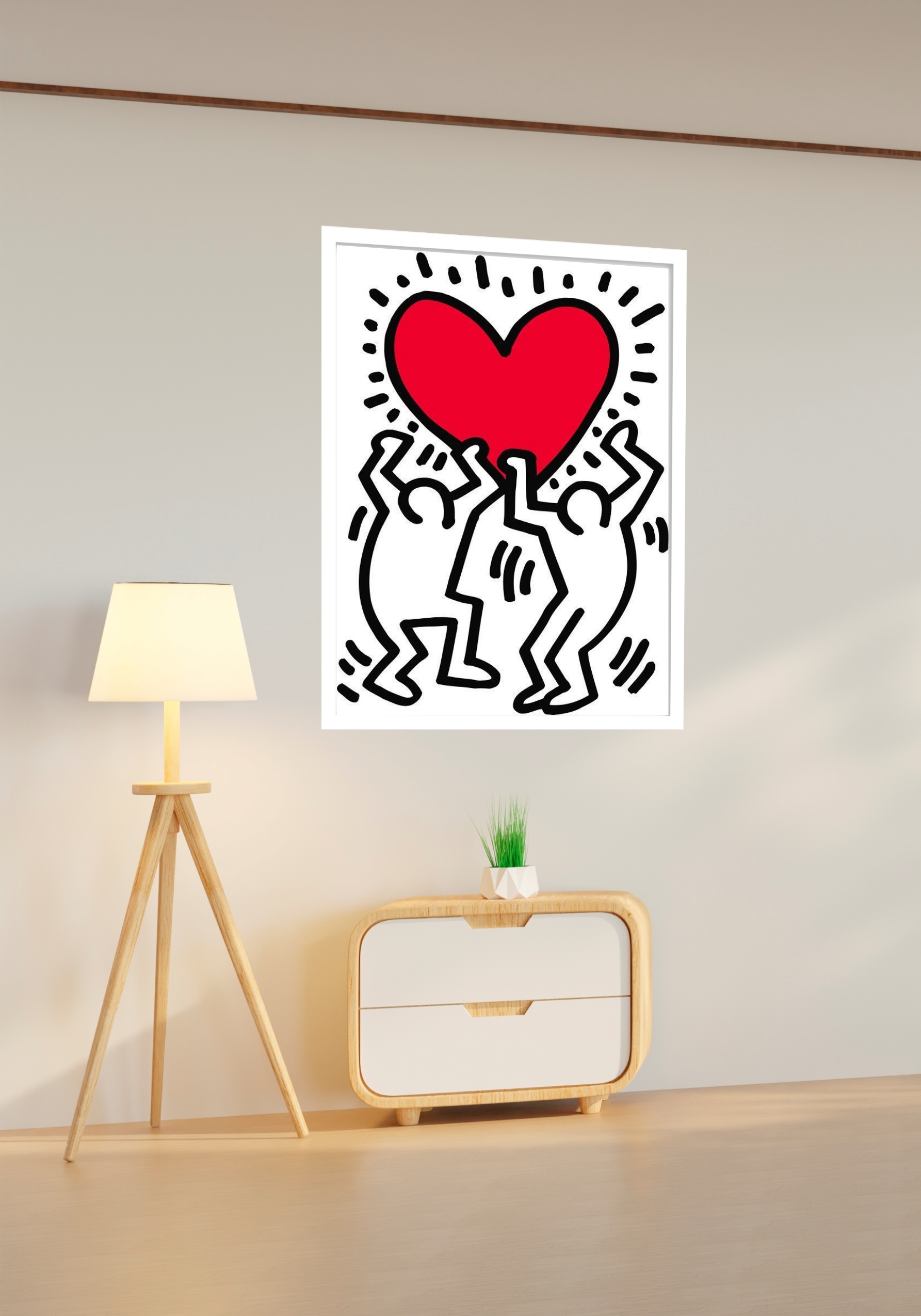 Quadro Decorativo Arte Keith Haring - 70x50 cm