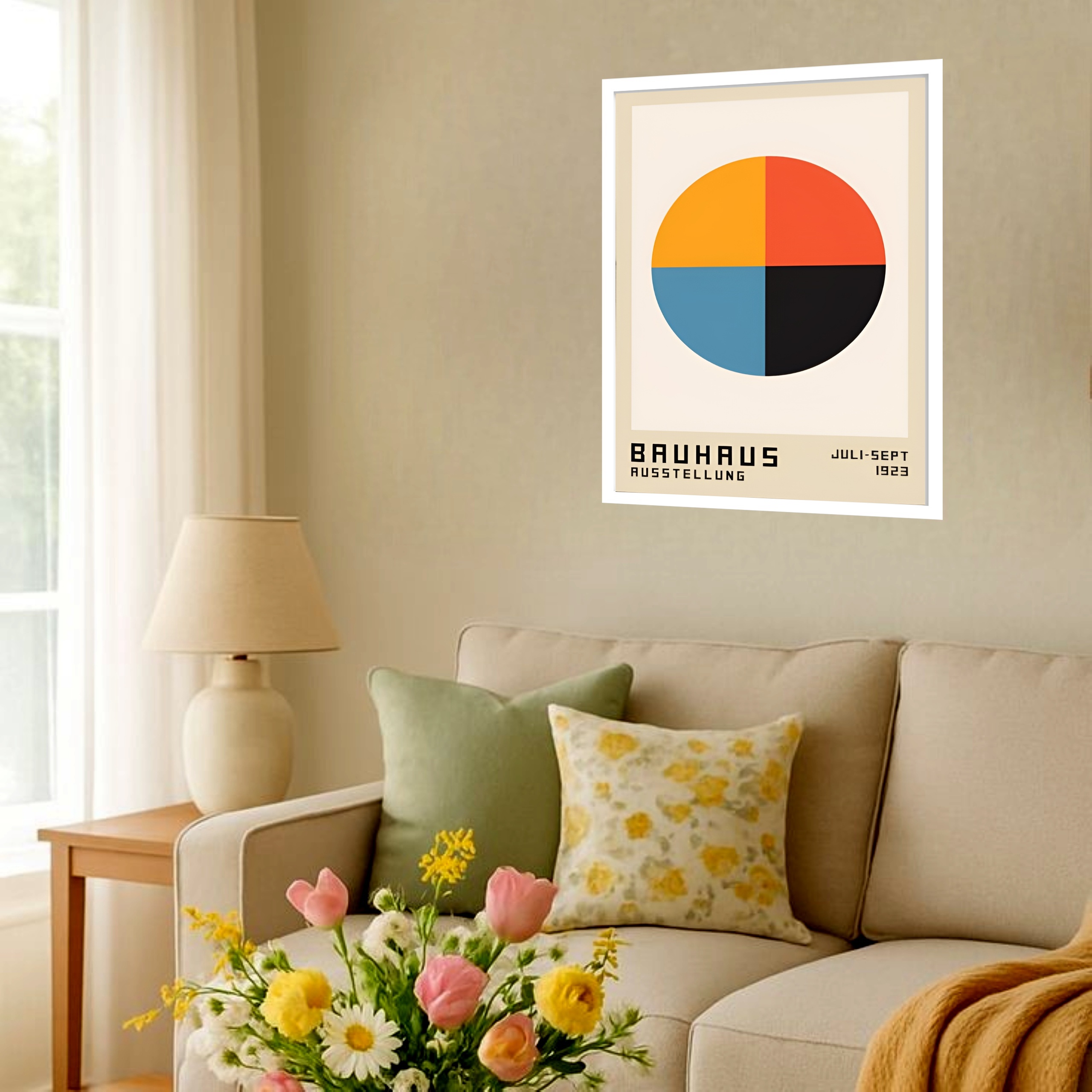Quadro Decorativo Bauhaus – Círculo - 70x50 cm