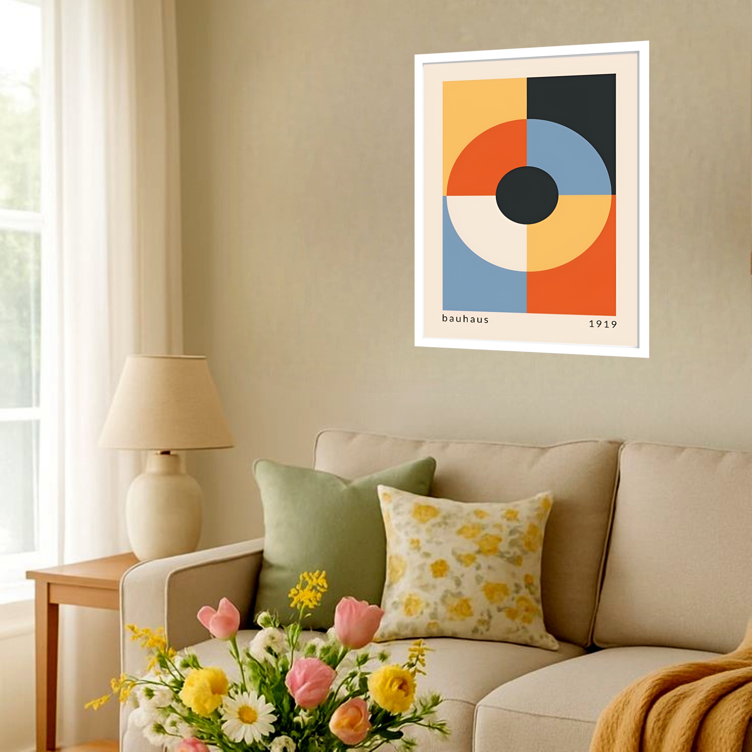 Quadro Decorativo Bauhaus – Círculos - 70x50 cm