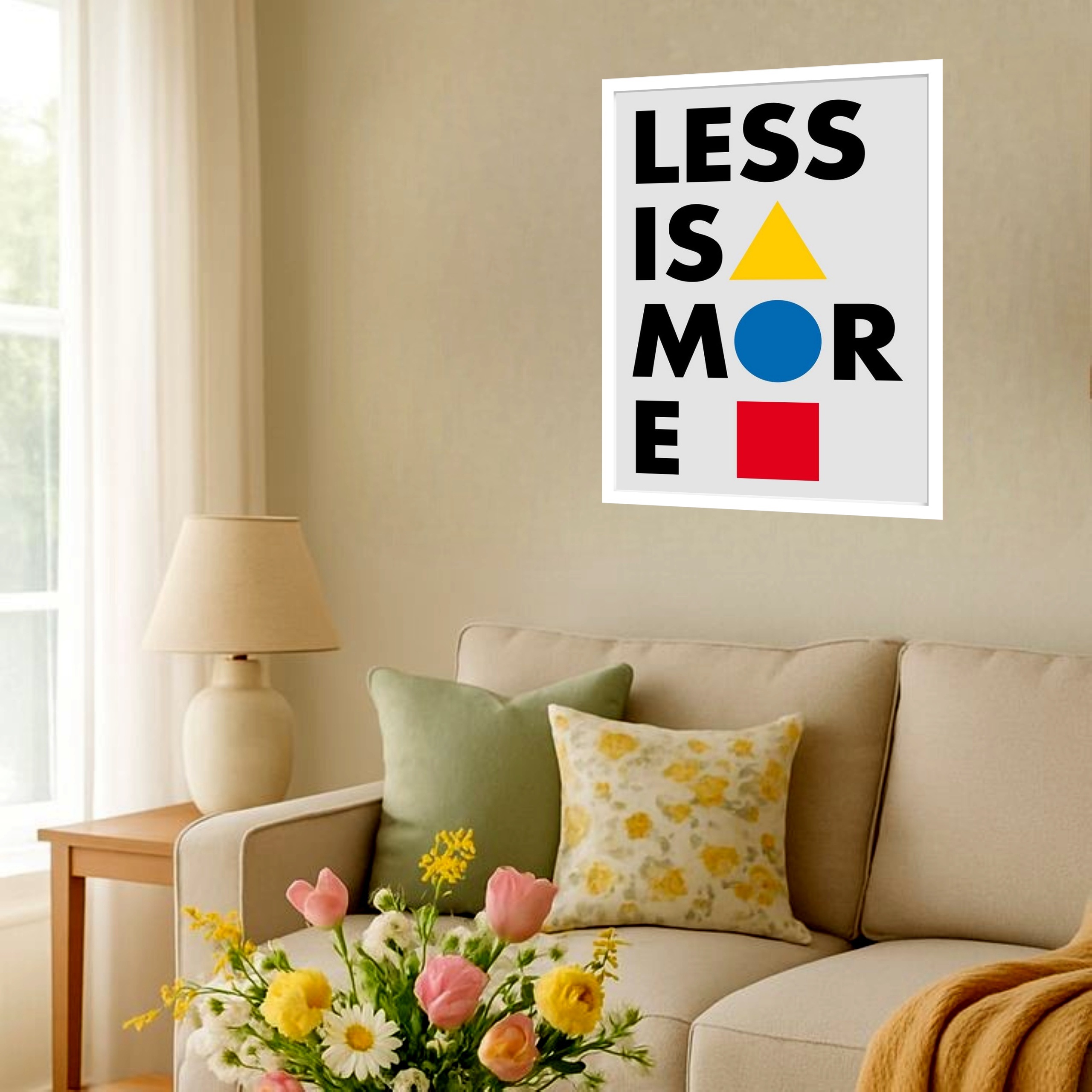 Quadro Decorativo Bauhaus – Less Is More - 70x50 cm
