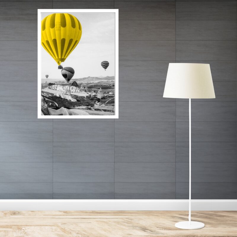Quadro Decorativo Balões Amarelo - 70x50 cm