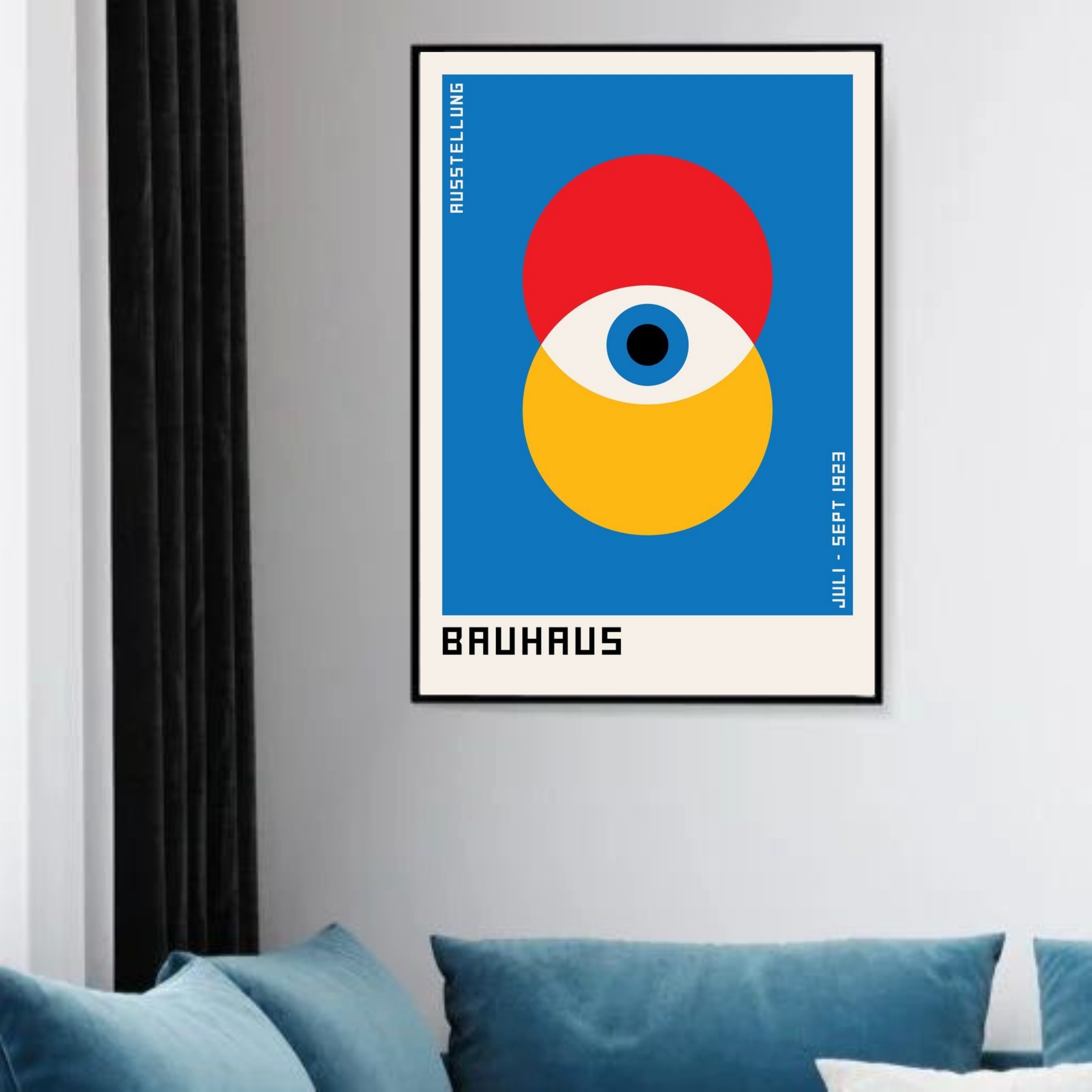 Quadro Decorativo Bauhaus Blue Poster –Eclipse Eye -70x50cm