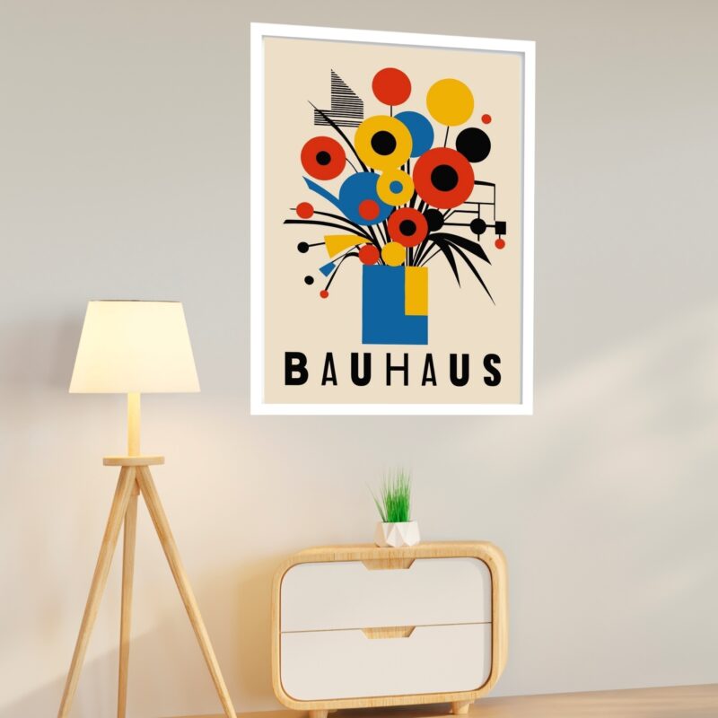 Quadro Decorativo Bauhaus Buquê Cores - 70x50 cm