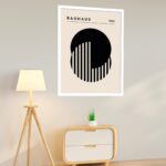 Quadro Decorativo Bauhaus Círculos Preto - 70x50 cm