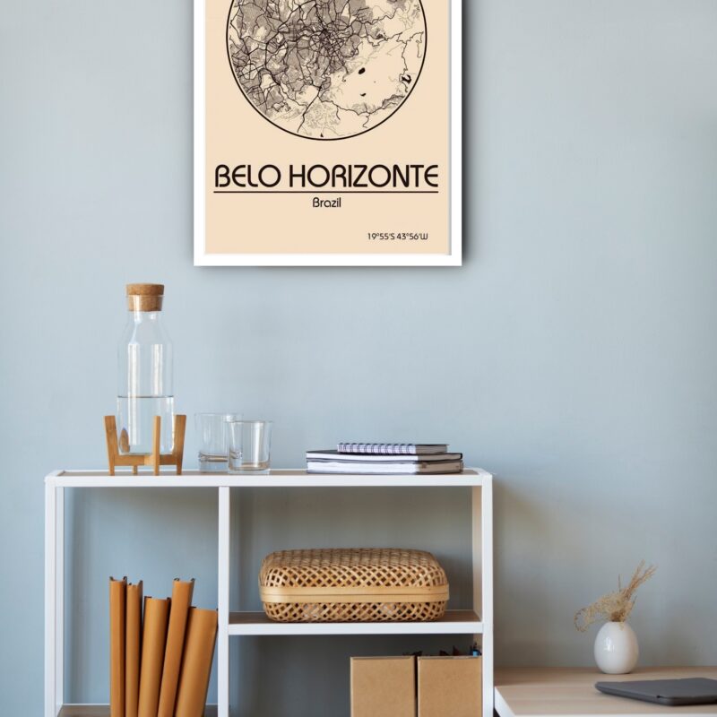 Quadro Decorativo Belo Horizonte Mapa - 70x50 cm