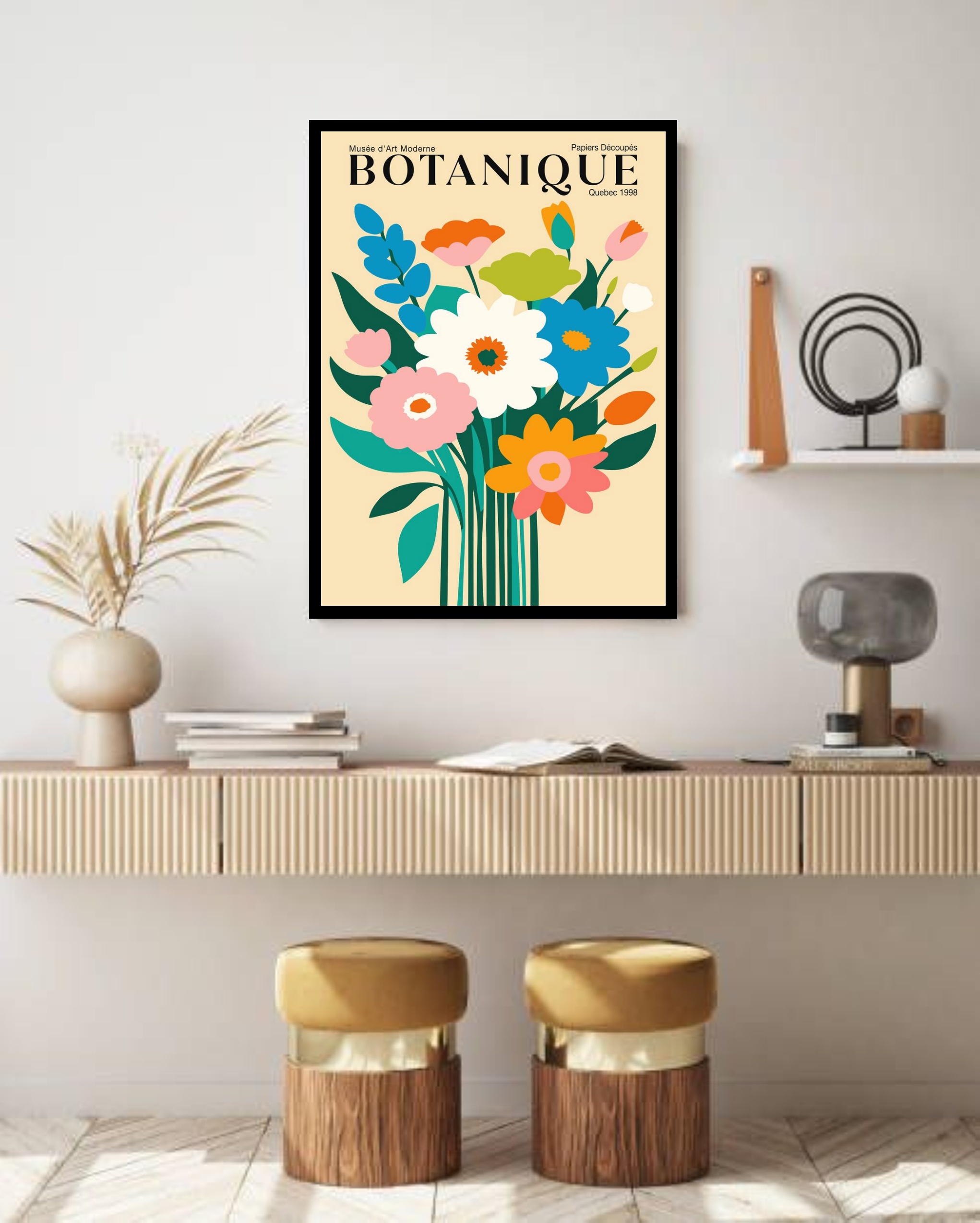 Quadro Decorativo Buquê De Flores Botanic - 70x50 cm