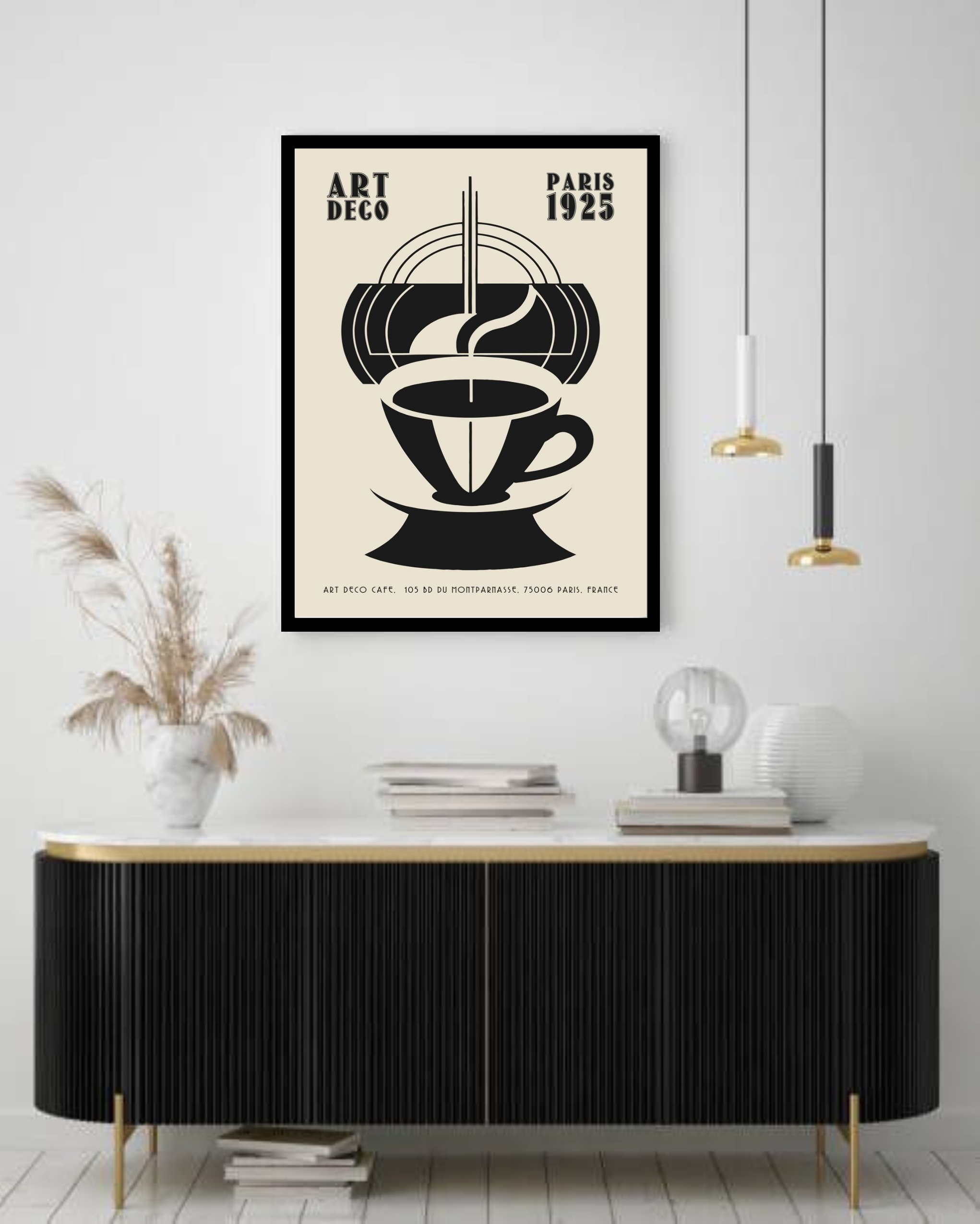 Quadro Decorativo Café Art Deco - 70x50 cm