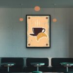 Quadro Decorativo Café Croissant - 70x50 cm