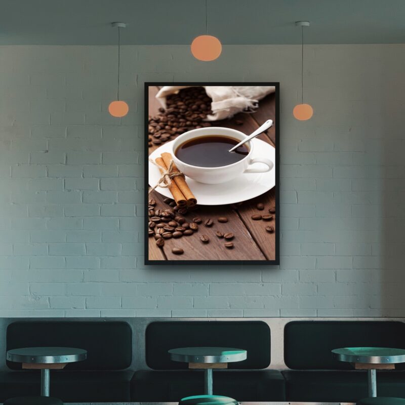 Quadro Decorativo Café Preto e Canela - 70x50 cm
