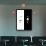Quadro Decorativo Café Vinho AM PM - 70x50 cm
