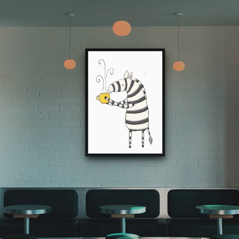 Quadro Decorativo Café Zebrinha - 70x50 cm