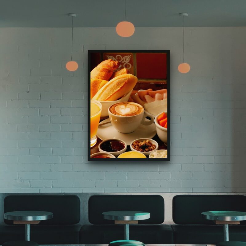 Quadro Decorativo Café da Manhã Coração - 70x50 cm