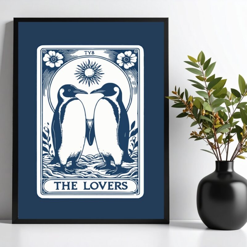 Quadro Decorativo Carta Tarot - Pinguins