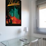 Quadro Decorativo Cartaz Retrô Nashville - 70x50 cm