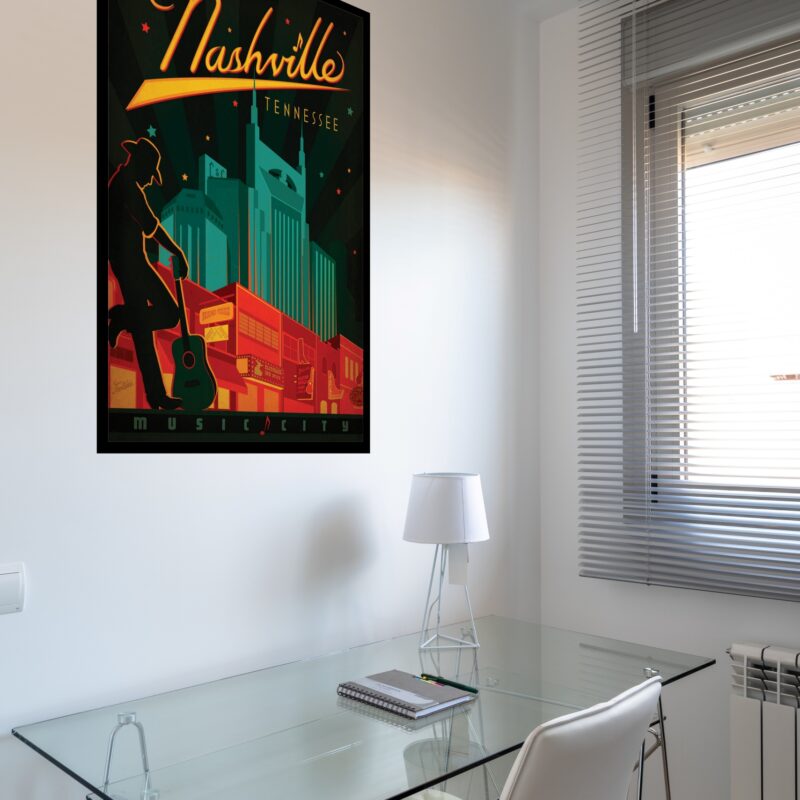 Quadro Decorativo Cartaz Retrô Nashville - 70x50 cm