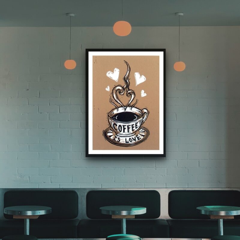 Quadro Decorativo Coffee Is Love - 70x50 cm