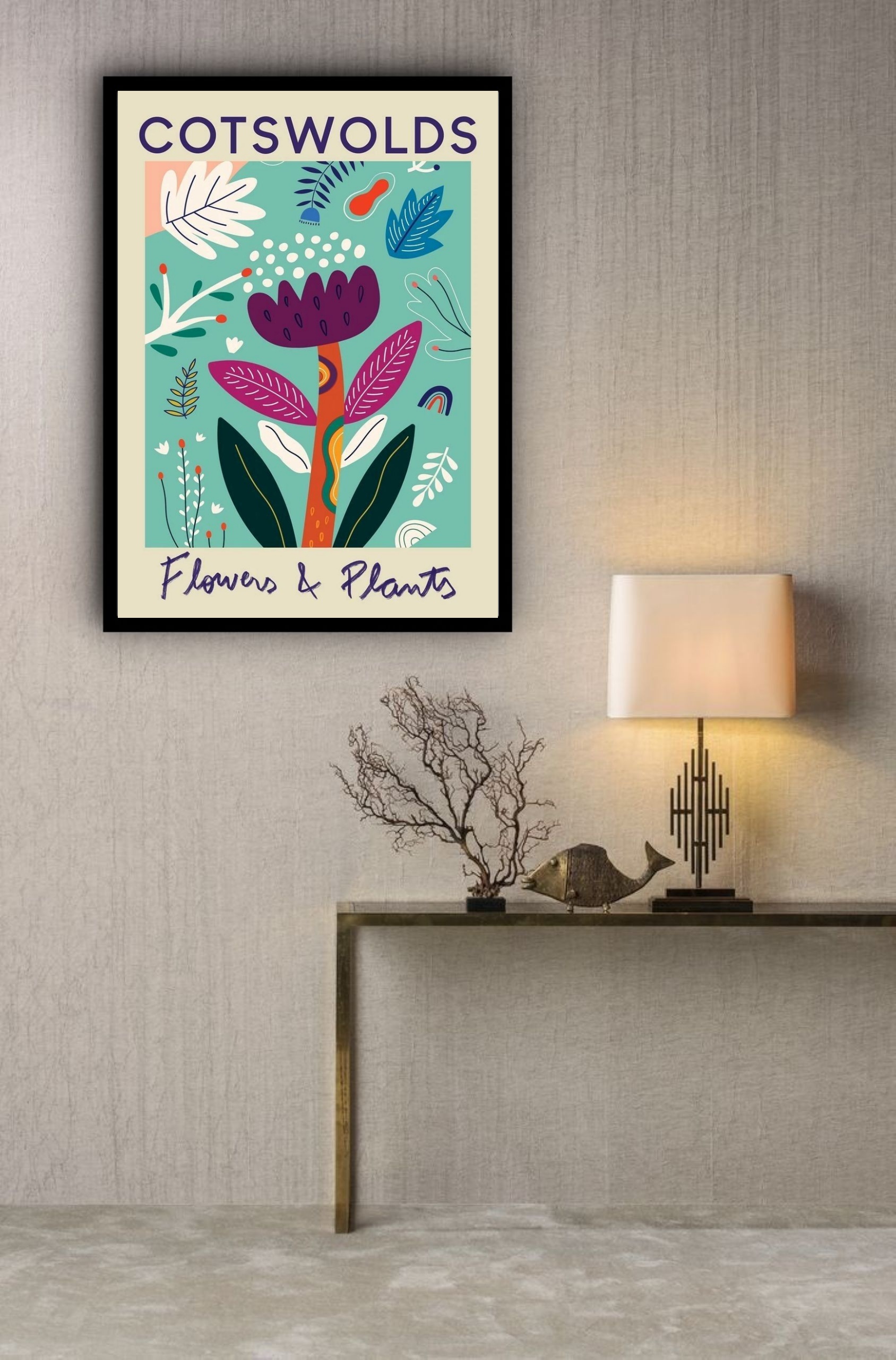 Quadro Decorativo Cotswolds Flower Market - 70x50 cm
