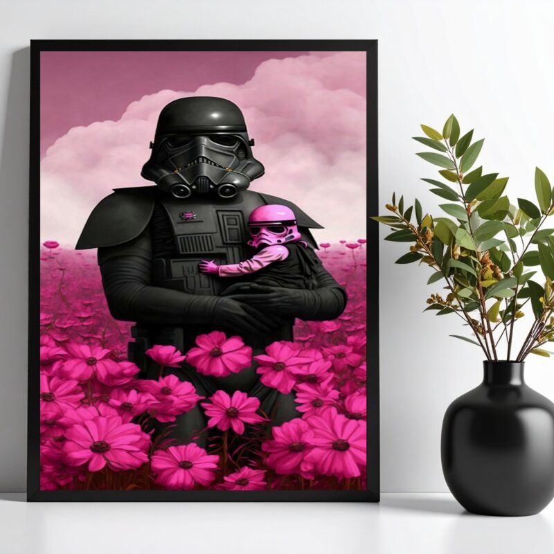 Quadro Decorativo Darth Com Bebê