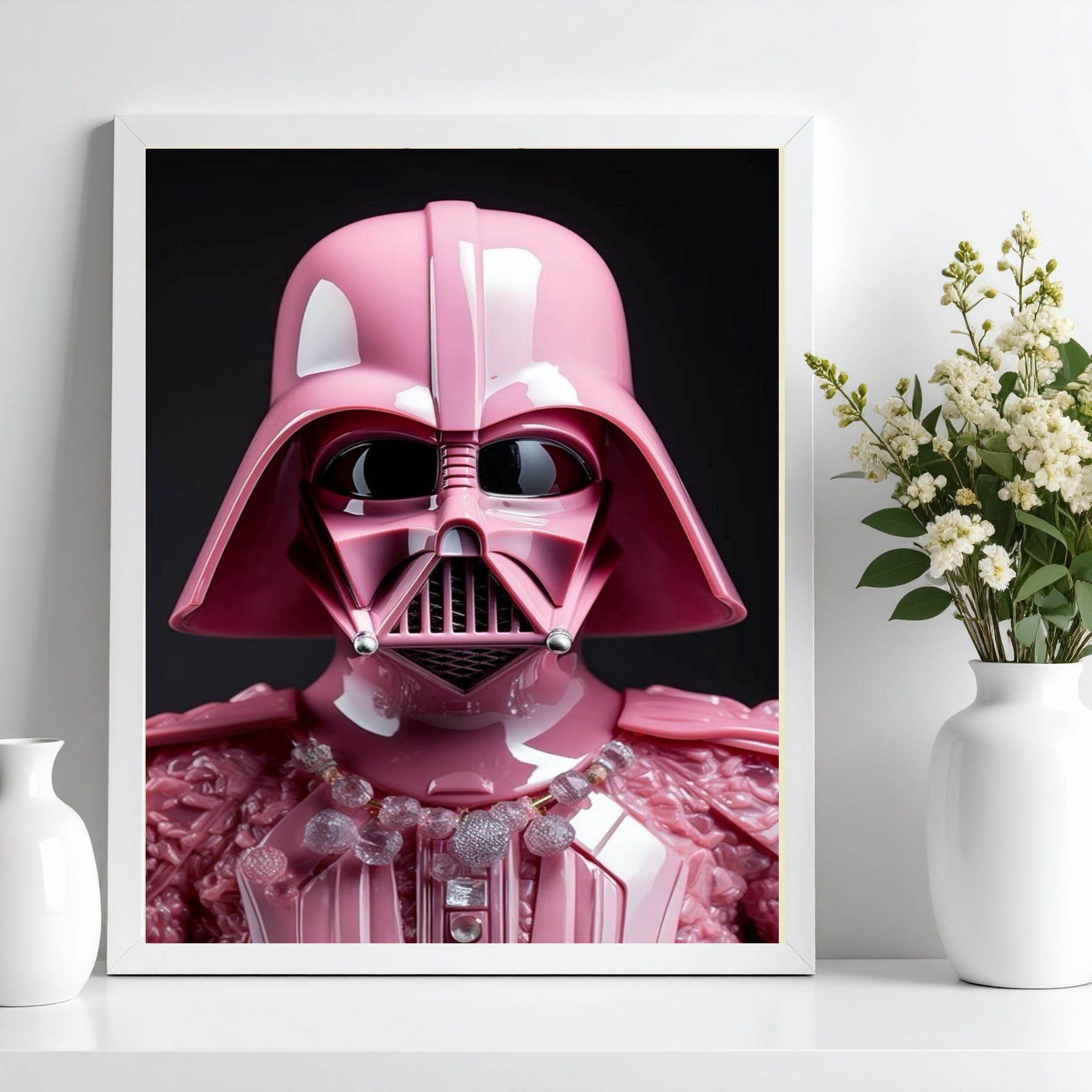 Quadro Decorativo Darth Cor De Rosa b