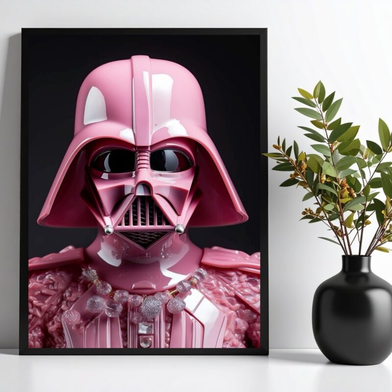 Quadro Decorativo Darth Cor De Rosa