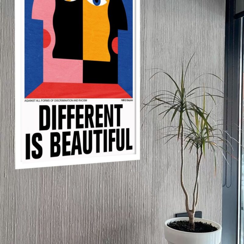 Quadro Decorativo Different Is Beautiful - 70x50 cm