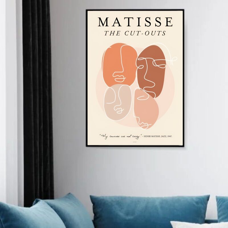 Quadro Decorativo Faces Matisse Minimalista Terra - 70x50 cm