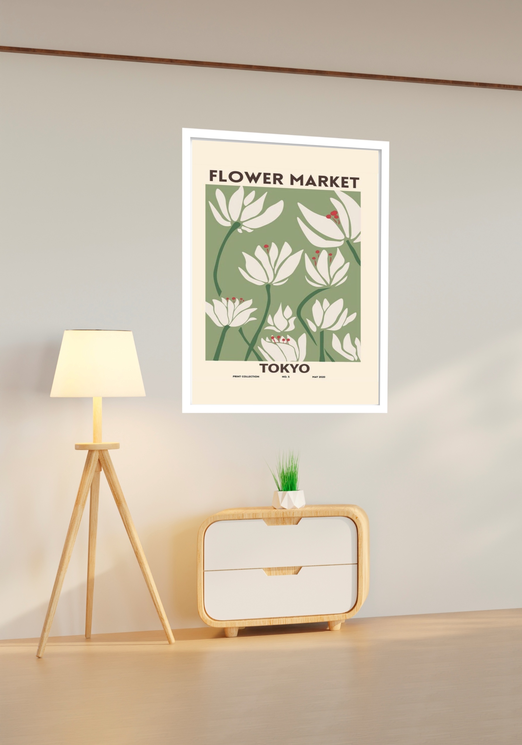 Quadro Decorativo Flower Market Tokyo - 70x50 cm