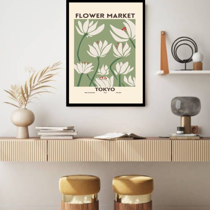 Quadro Decorativo Flower Market Tokyo - 70x50 cm