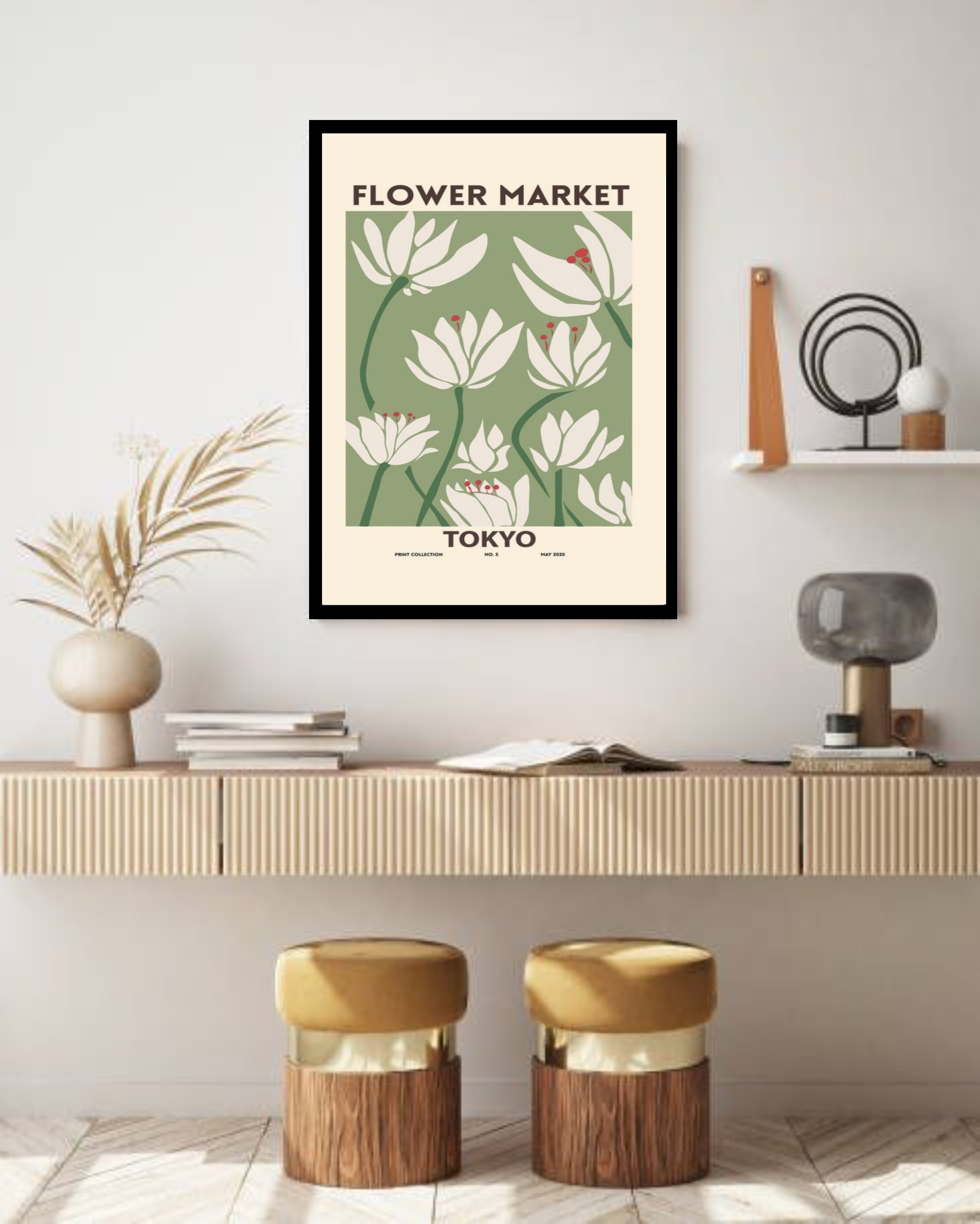 Quadro Decorativo Flower Market Tokyo - 70x50 cm