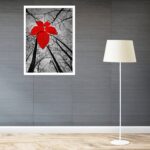 Quadro Decorativo Folha Vermelha - 70x50 cm