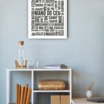 Quadro Decorativo Gírias São Paulo Branco e Preto - 70x50cm