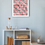 Quadro Decorativo Gírias São Paulo Vermelho e Preto -70x50cm
