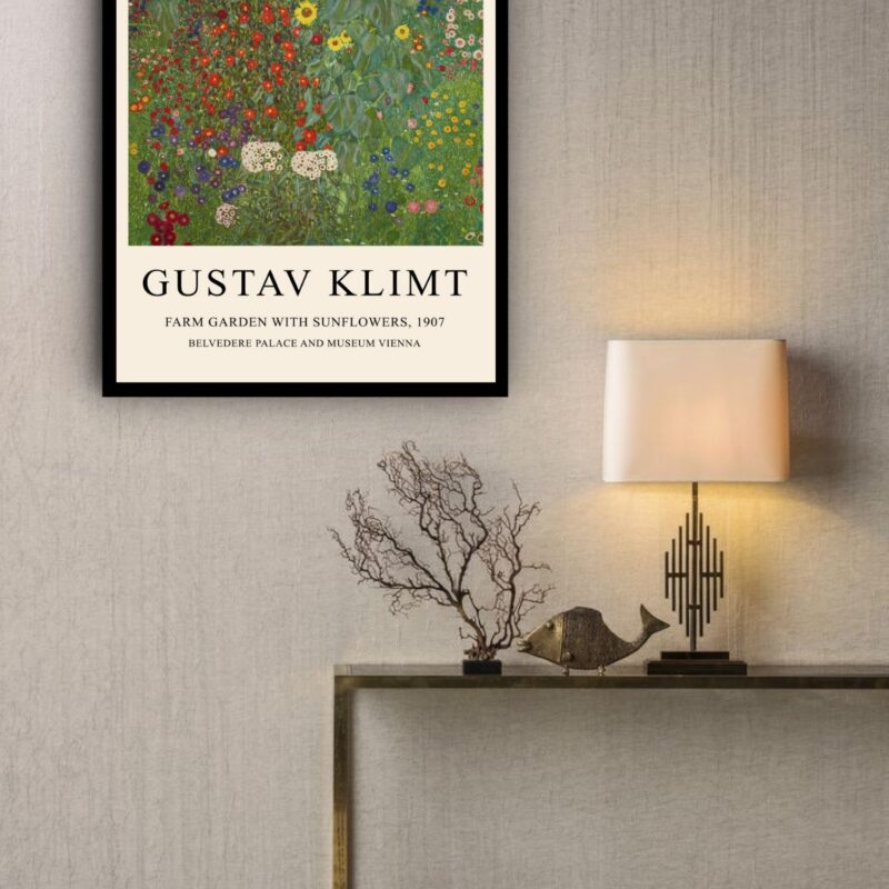Quadro Decorativo Gustav Klimt Flores - 70x50 cm