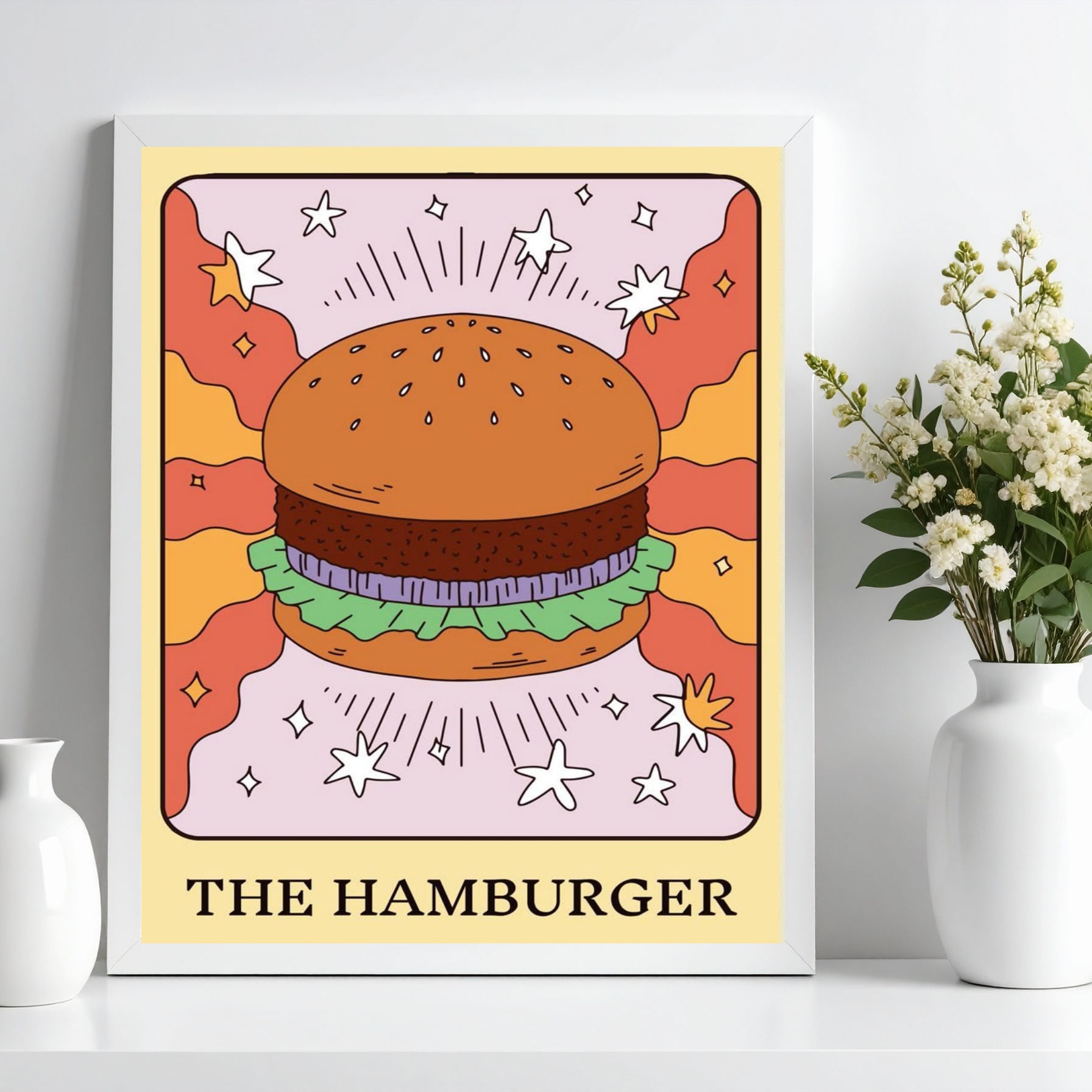 Quadro Decorativo Hamburguer - Carta Tarot b