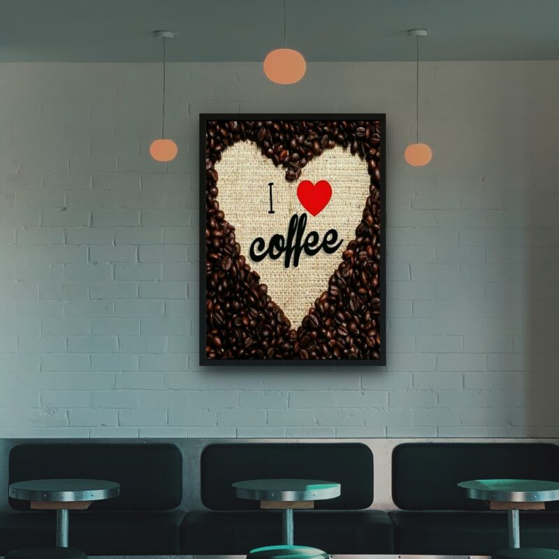 Quadro Decorativo I Love Coffee - 70x50 cm