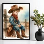 Quadro Decorativo Infantil Country Cowboy