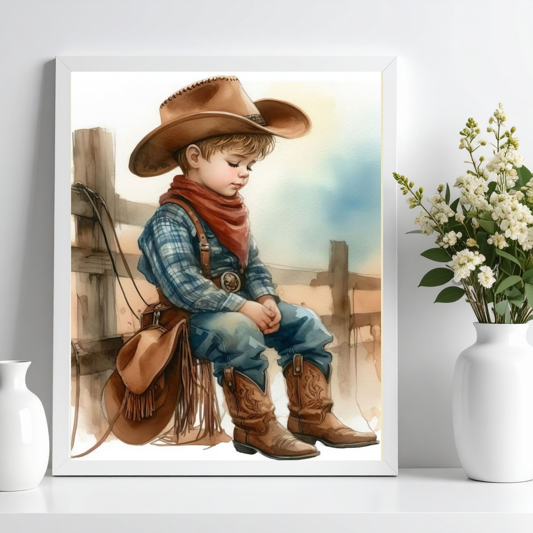Quadro Decorativo Infantil Country Cowboy b