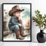 Quadro Decorativo Infantil Menininho Cowboy
