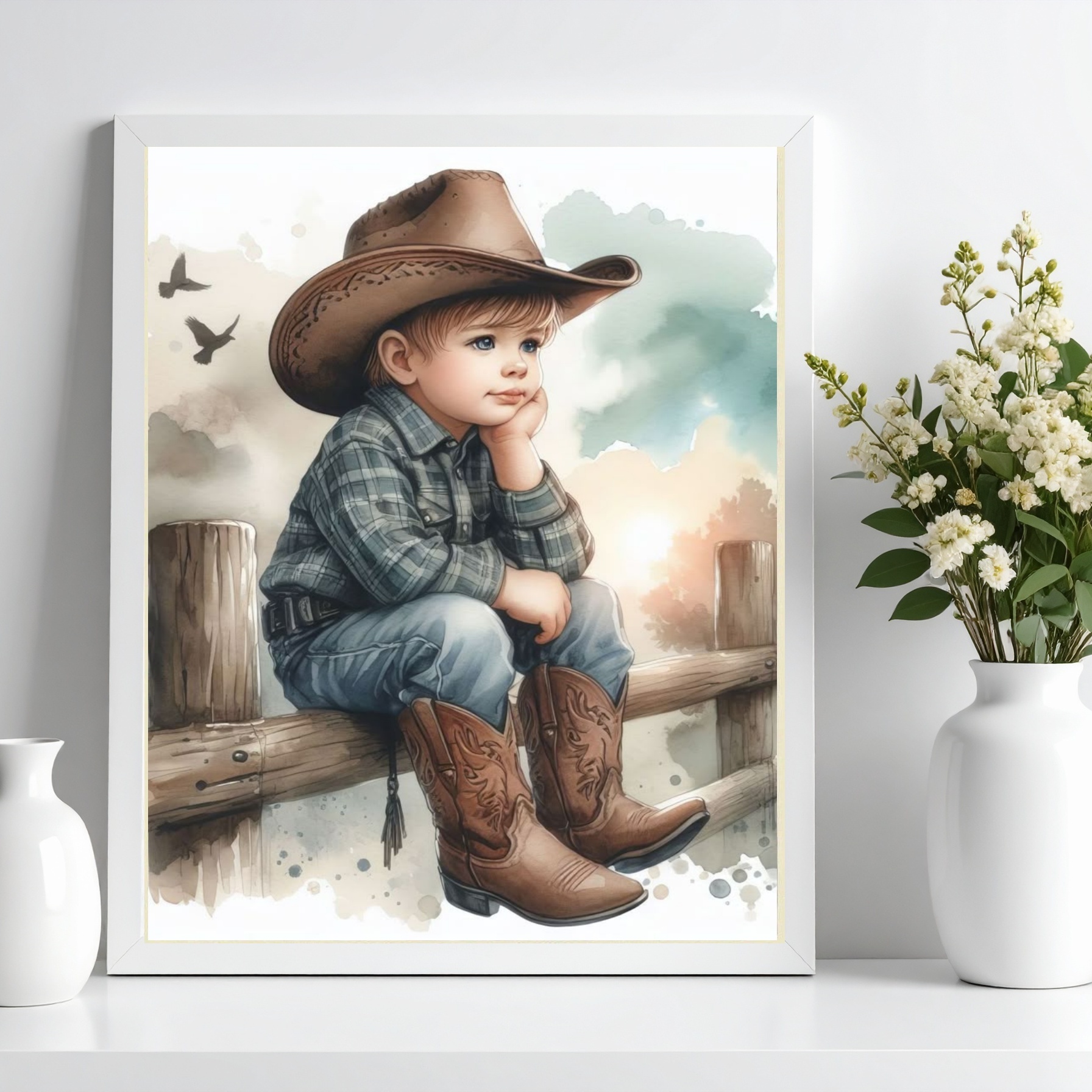 Quadro Decorativo Infantil Menininho Cowboy b