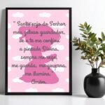 Quadro Decorativo Infantil Santo Anjo - Nuvens Rosas
