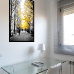 Quadro Decorativo Japão Folhas Amarelas - 70x50 cm