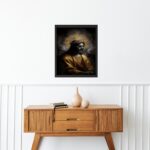Quadro Decorativo Jesus Dourado Com Preto b