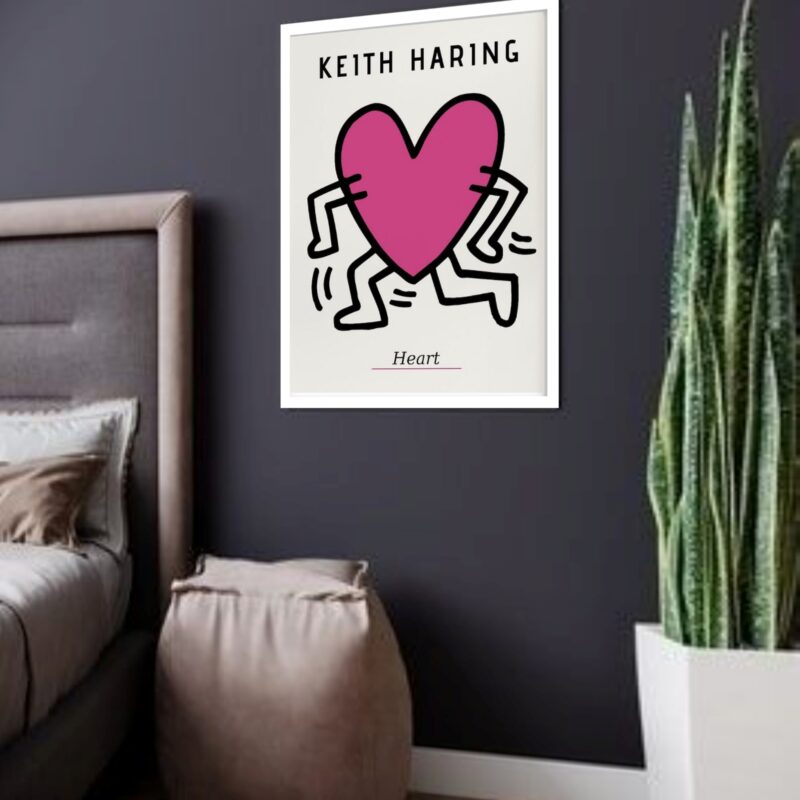 Quadro Decorativo Keith Haring Heart - 70x50 cm