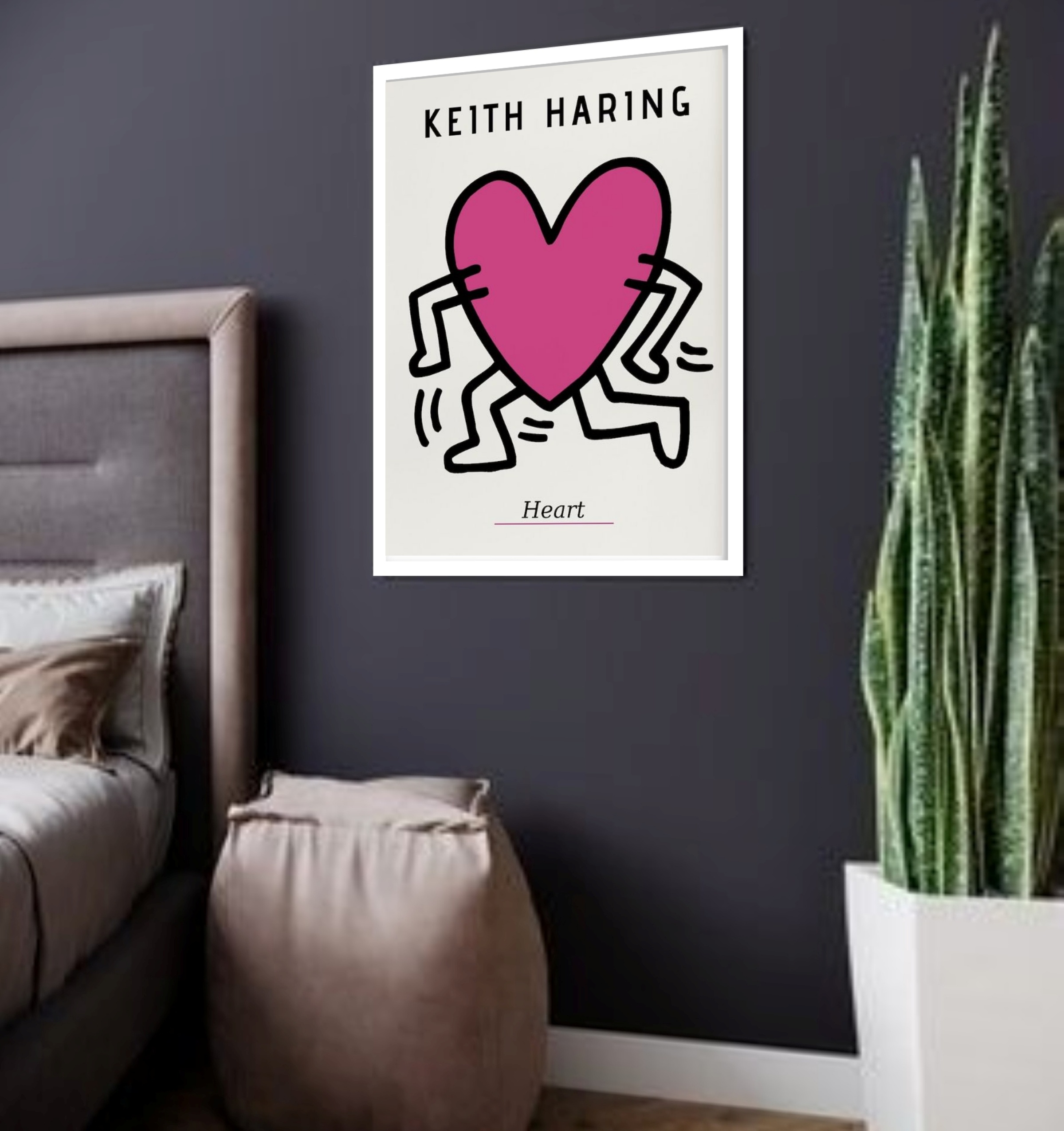 Quadro Decorativo Keith Haring Heart - 70x50 cm