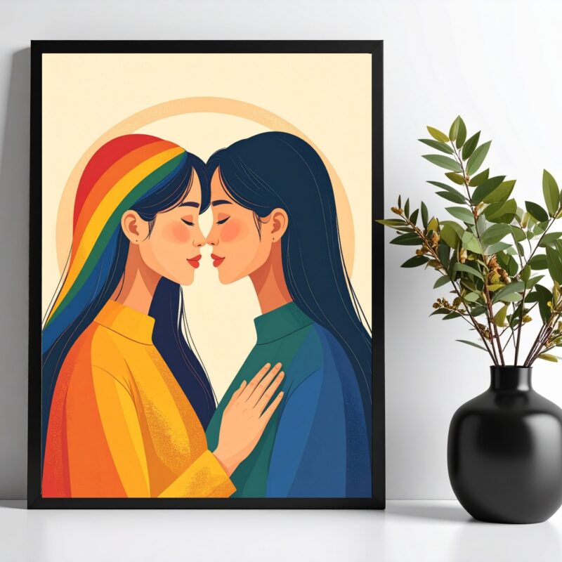 Quadro Decorativo LGBT - Amor Entre Mulheres