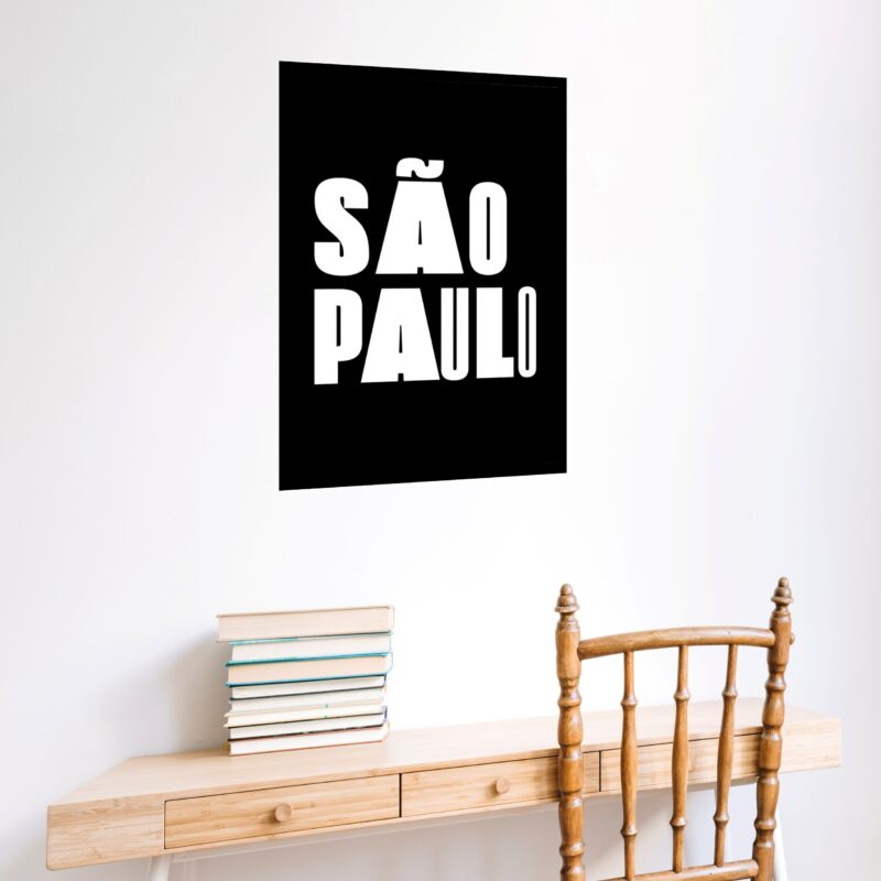 Quadro Decorativo Lettering São Paulo - 70x50 cm
