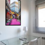 Quadro Decorativo Lisboa Portugal Calçada Rosa - 70x50 cm