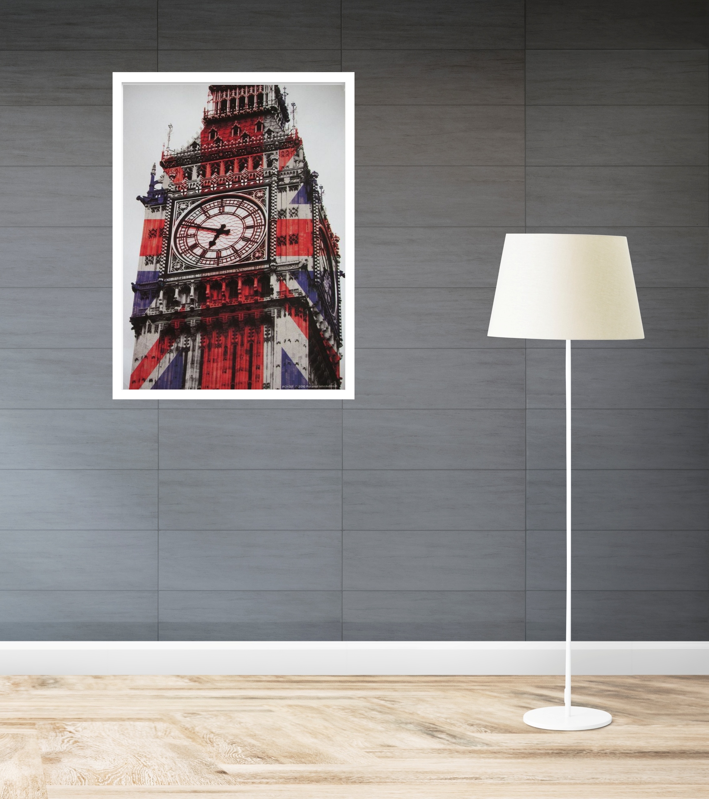 Quadro Decorativo Londres Big Ben Bandeira - 70x50 cm
