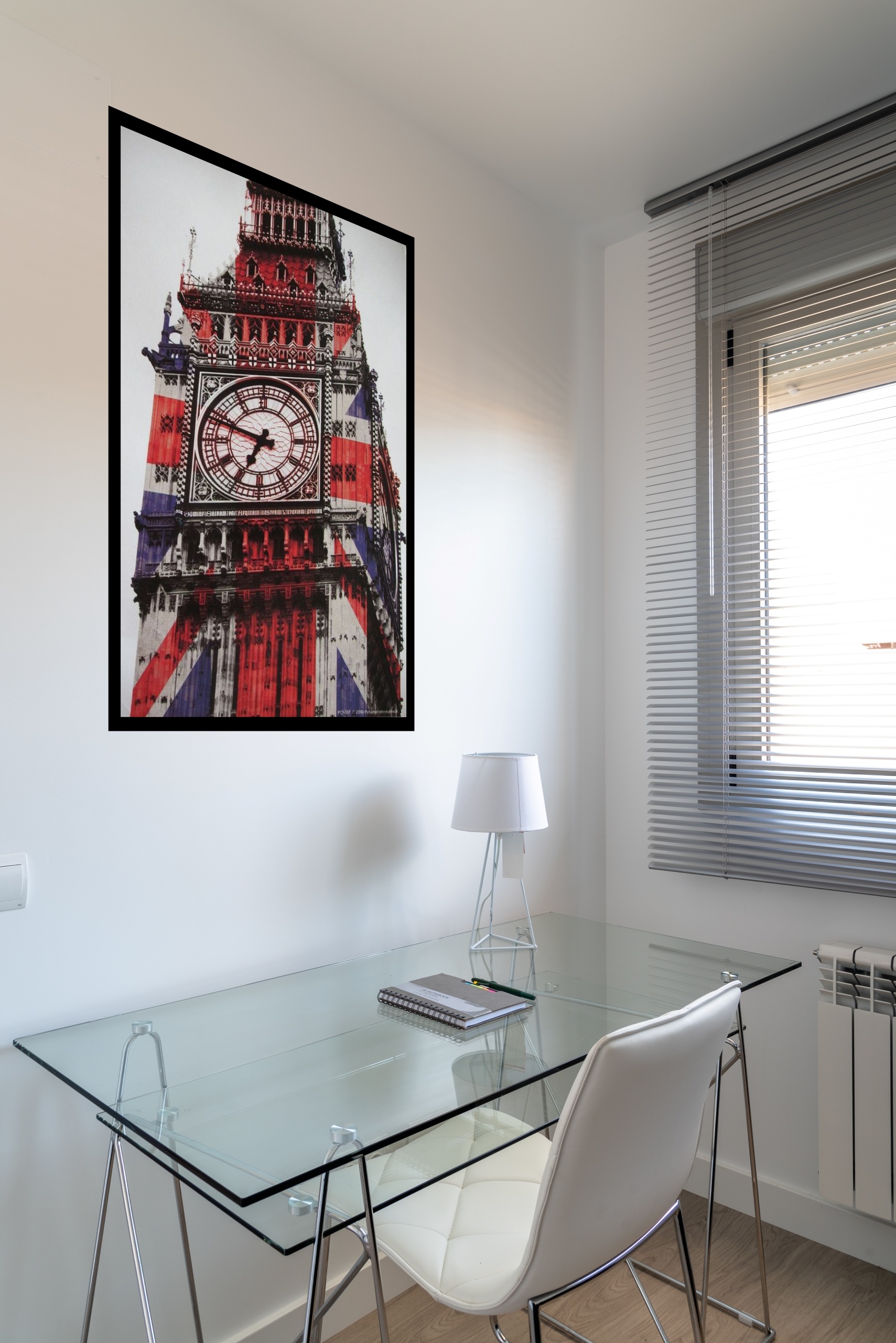Quadro Decorativo Londres Big Ben Bandeira - 70x50 cm